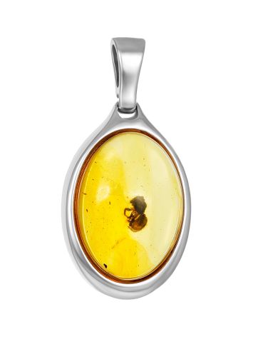 Lemon Amber With Fossil Midge Pendant The Clio, image 