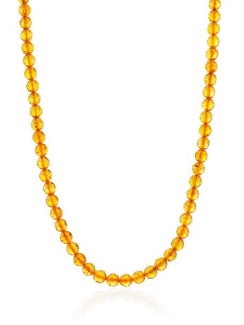Iridescent Amber Beaded Necklace, image 