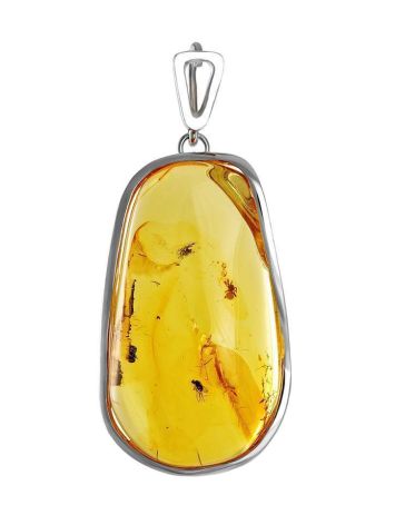 Amber Pendant In Sterling Silver With Inclusions The Clio, image 