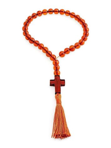 Orthodox 33 Cognac Amber Prayer Beads, image 