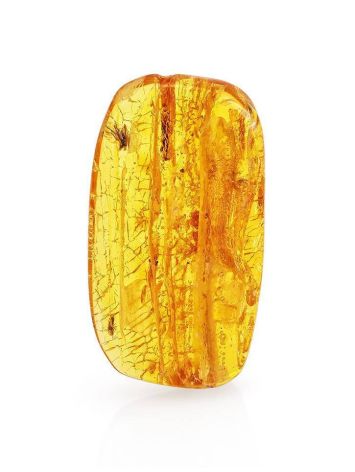 Textured Amber Stone With Fly Inclusion, image 