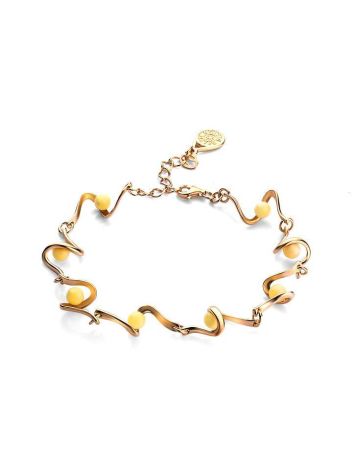 Link Amber Bracelet In Gold Plated Silver The Leia, image 