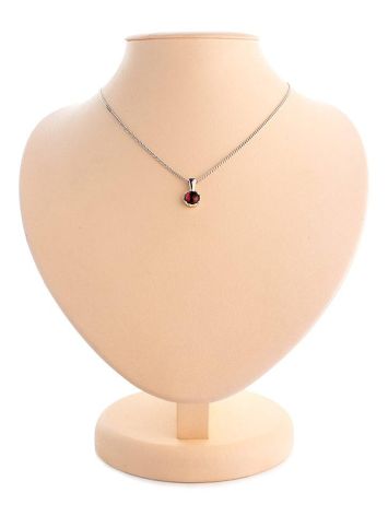 Sterling Silver Necklace With Cherry Amber, image 