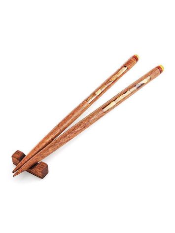 Wooden Chopsticks With Honey Amber, image 