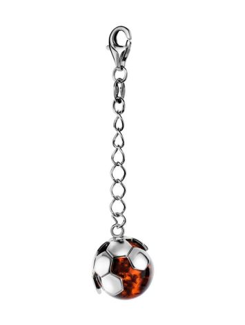 Silver Keychain With Cherry Amber The League, image 