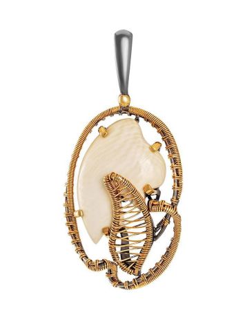 Gold-Plated Pendant With natural Mammoth Tusk The Era, image 