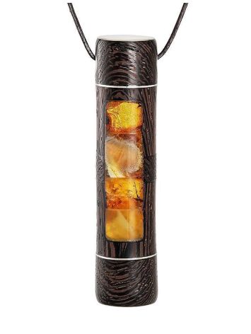 Amber And Wood Bar Pendant The Indonesia, image 