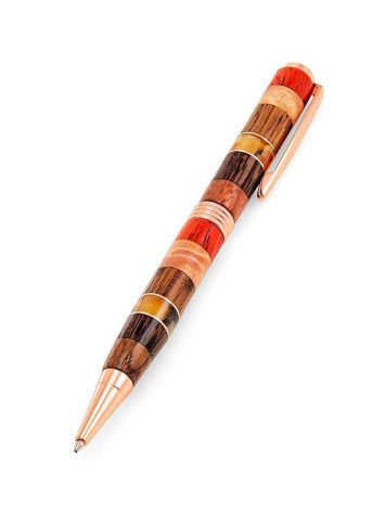 Handcrafted Wooden Pen With Honey Amber The Indonesia, image 