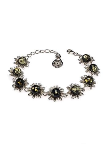 Green Amber Bracelet In Sterling Silver The Aster, image 