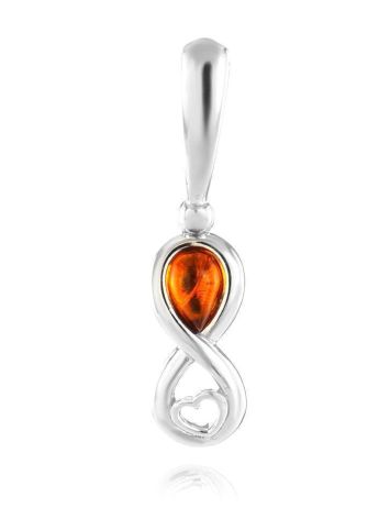 Infinity Symbol Amber Pendant In Sterling Silver The Amour, image 