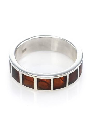 Minimalistic Amber Ring In Sterling Silver The London, Ring Size: / 23, image 