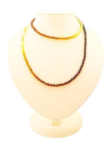Extra Long Two-Toned Amber Beaded Necklace The Prague, image 