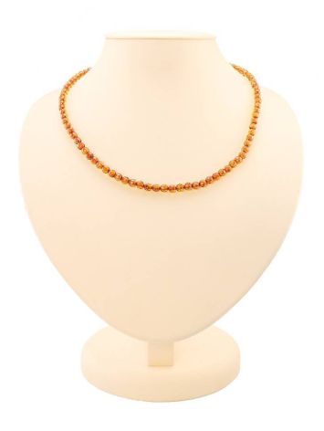 Faceted Cognac Amber Beaded Necklace The Prague, image 