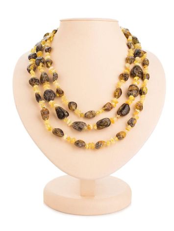 Multicolor Raw Amber Necklace, image 