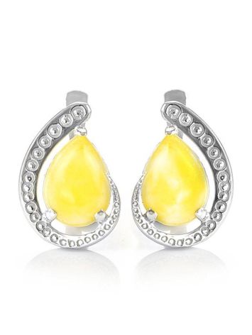 Honey Amber Earrings In Sterling Silver The Acapulco, image 