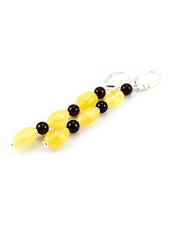 Two Tone Amber Dangles In Sterling Silver The Bohemia, image 