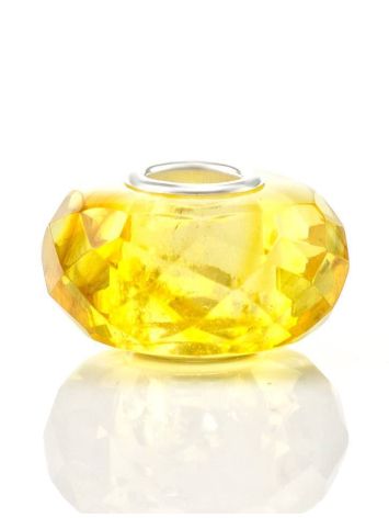 Faceted Lemon Amber Ball Charm, image , picture 2