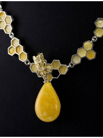 Honey Amber Necklace In Sterling Silver The Bee, image , picture 5