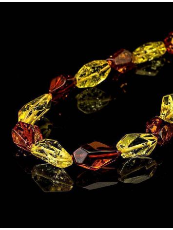 Two-Toned Faceted Amber Beaded Necklace, image , picture 2