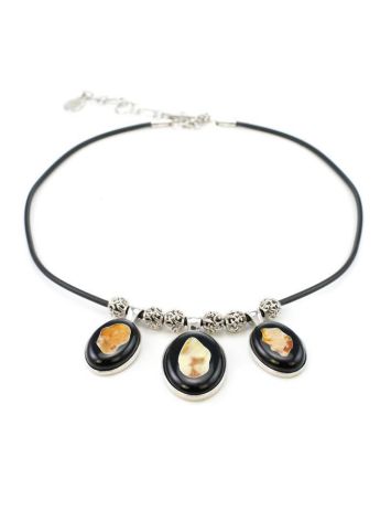 Multicolor Amber Necklace In Sterling Silver The Panther, image , picture 3