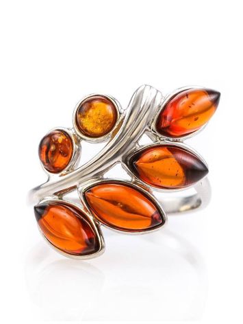 Cognac Amber Ring In Sterling Silver The Verbena, Ring Size: 5.5 / 16, image , picture 2