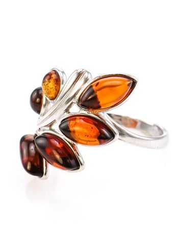 Cognac Amber Ring In Sterling Silver The Verbena, Ring Size: 5.5 / 16, image , picture 3