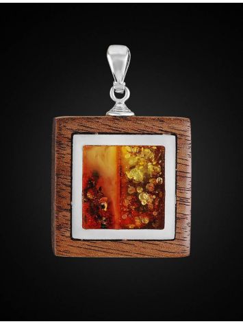 Ipe Brazilian Wood And Cognac Amber Pendant The Indonesia, image , picture 3