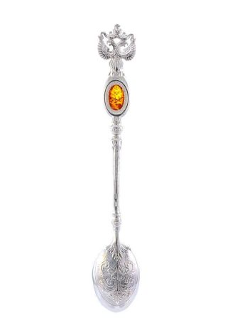 Sterling Silver Spoon With Cognac Amber, image , picture 3