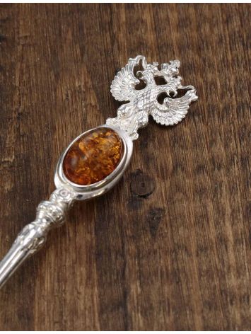 Sterling Silver Spoon With Cognac Amber, image , picture 4
