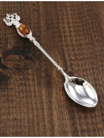 Sterling Silver Spoon With Cognac Amber, image , picture 6