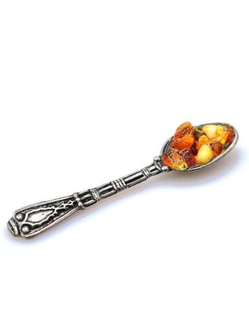 Sterling Silver Souvenir Spoon With Cognac Amber, image , picture 4