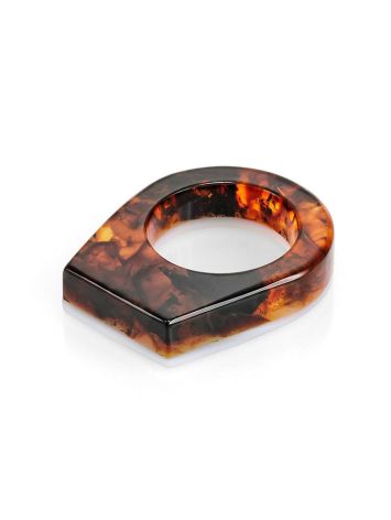 Stylish Amber Ring With Nacre The Magma, image , picture 4
