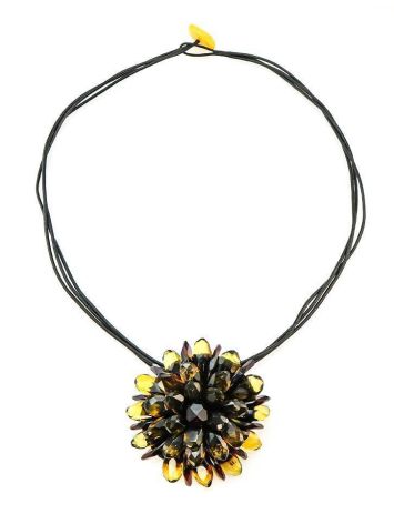 Dark Amber Necklace The Chrysanthemum, image , picture 6