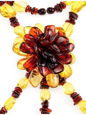 Two-Toned Amber Floral Necklace The Anemone, image , picture 4
