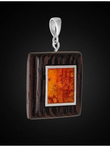 Cognac Amber And Wood Pendant The Indonesia, image , picture 3