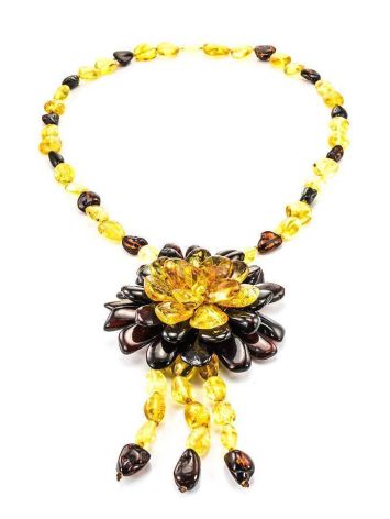 Amber Floral Necklace With Dangles The Anemone, image , picture 3