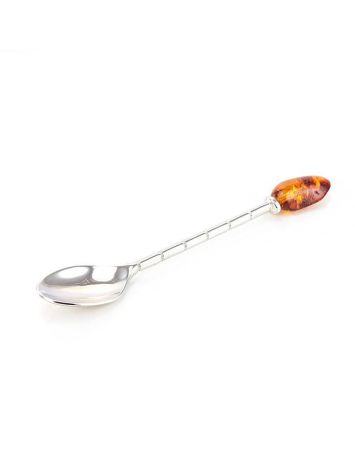 Cognac Amber Spoon In Sterling Silver, image , picture 6