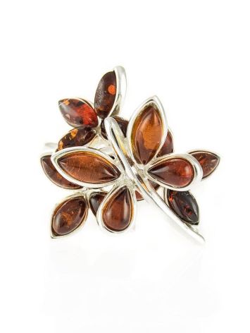 Bold Silver Ring With Cognac Amber The Verbena, Ring Size: 9.5 / 19.5, image , picture 2