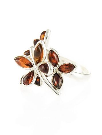 Bold Silver Ring With Cognac Amber The Verbena, Ring Size: 9.5 / 19.5, image , picture 4