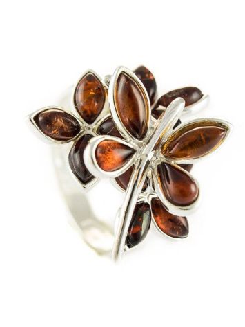 Bold Silver Ring With Cognac Amber The Verbena, Ring Size: 9.5 / 19.5, image , picture 3