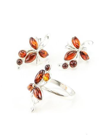 Cherry Amber Ring In Sterling Silver The Verbena, Ring Size: 8.5 / 18.5, image , picture 4