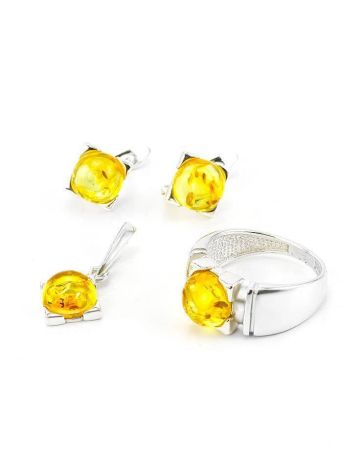 Lemon Amber Ring In Sterling Silver The Rondo, Ring Size: 5.5 / 16, image , picture 6