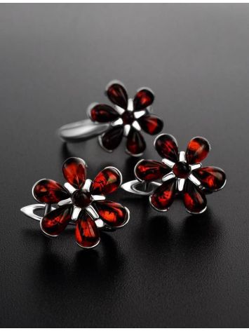 Wonderful Cherry Amber Ring In Sterling Silver The Verbena, Ring Size: 6.5 / 17, image , picture 5