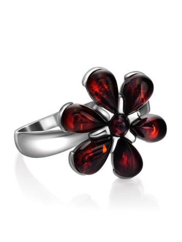 Wonderful Cherry Amber Ring In Sterling Silver The Verbena, Ring Size: 6.5 / 17, image , picture 4