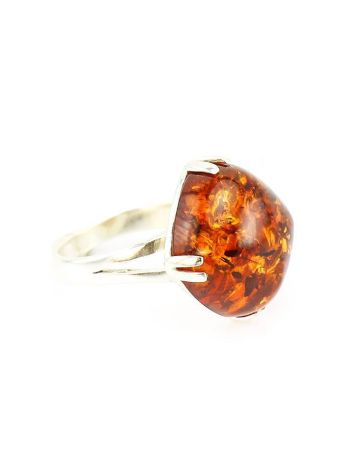 Sterling Silver Ring With Cognac Amber The Byzantium, Ring Size: 10 / 20, image 