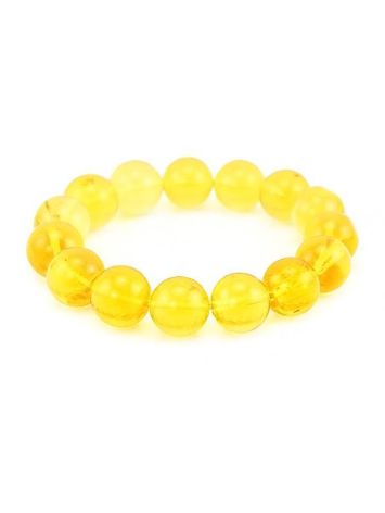 Lemon Amber Beaded Elastic Bracelet, image 
