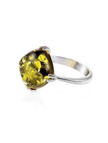 Green Amber Ring In Sterling Silver The Byzantium, Ring Size: 6.5 / 17, image , picture 3