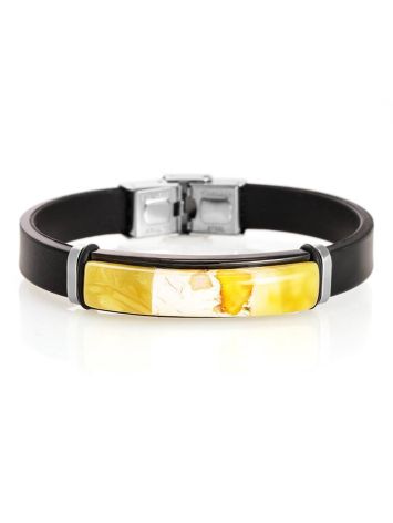 Rubber Metal Wristband With Amber Mosaic The Grunge, image 