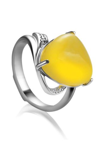 Honey Amber Ring In Sterling Silver The Acapulco, Ring Size: 5.5 / 16, image 