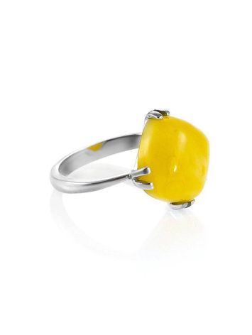 Honey Amber Ring In Sterling Silver The Byzantium, Ring Size: 9.5 / 19.5, image 